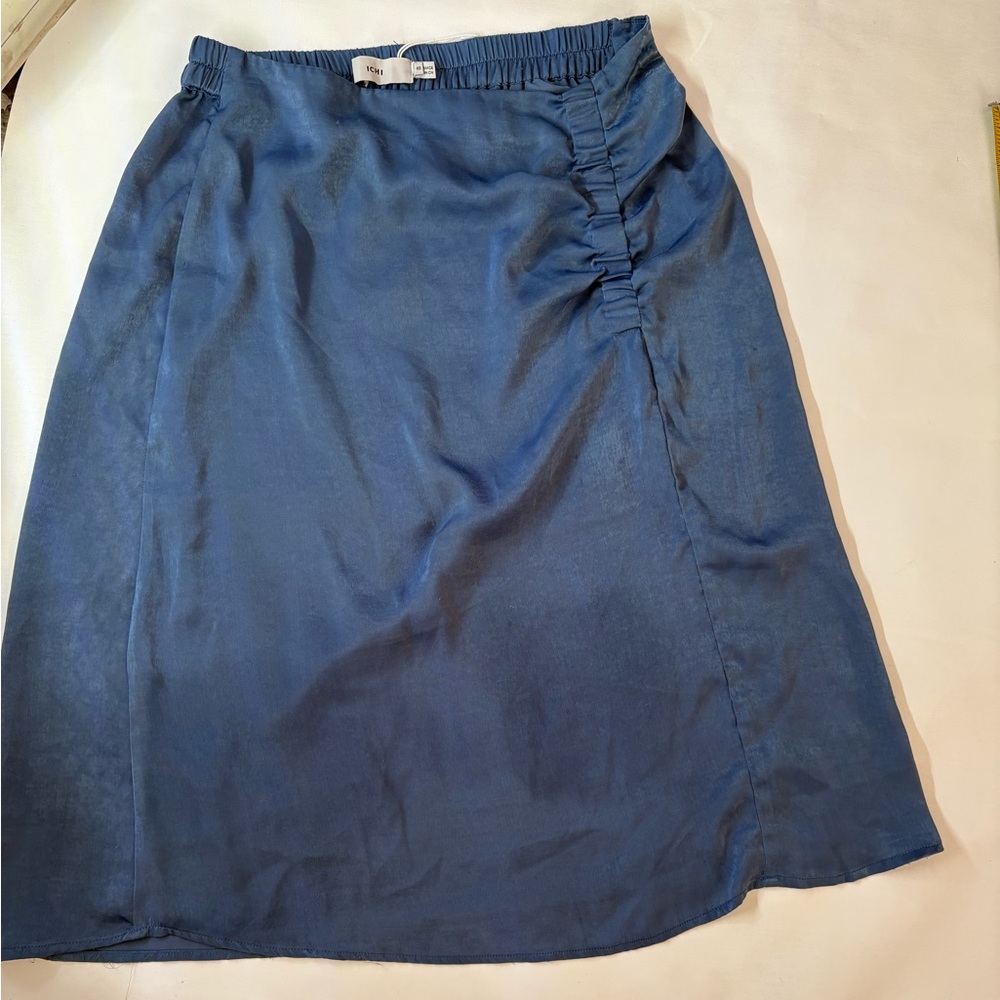 ICHI Blue Elastic Waist Skirt